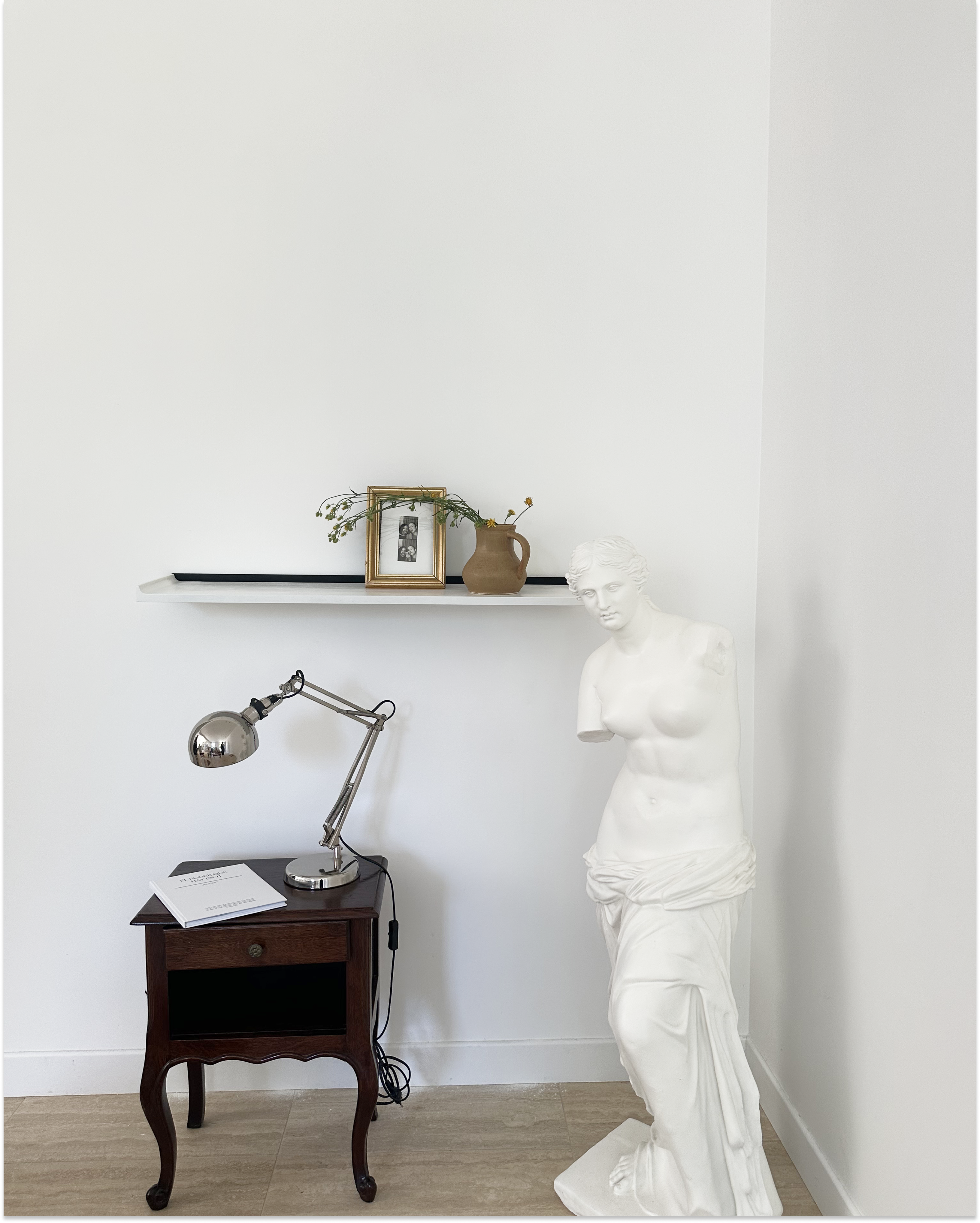 Petite etagere murale en bois 30cm blanche - Collection NOTES