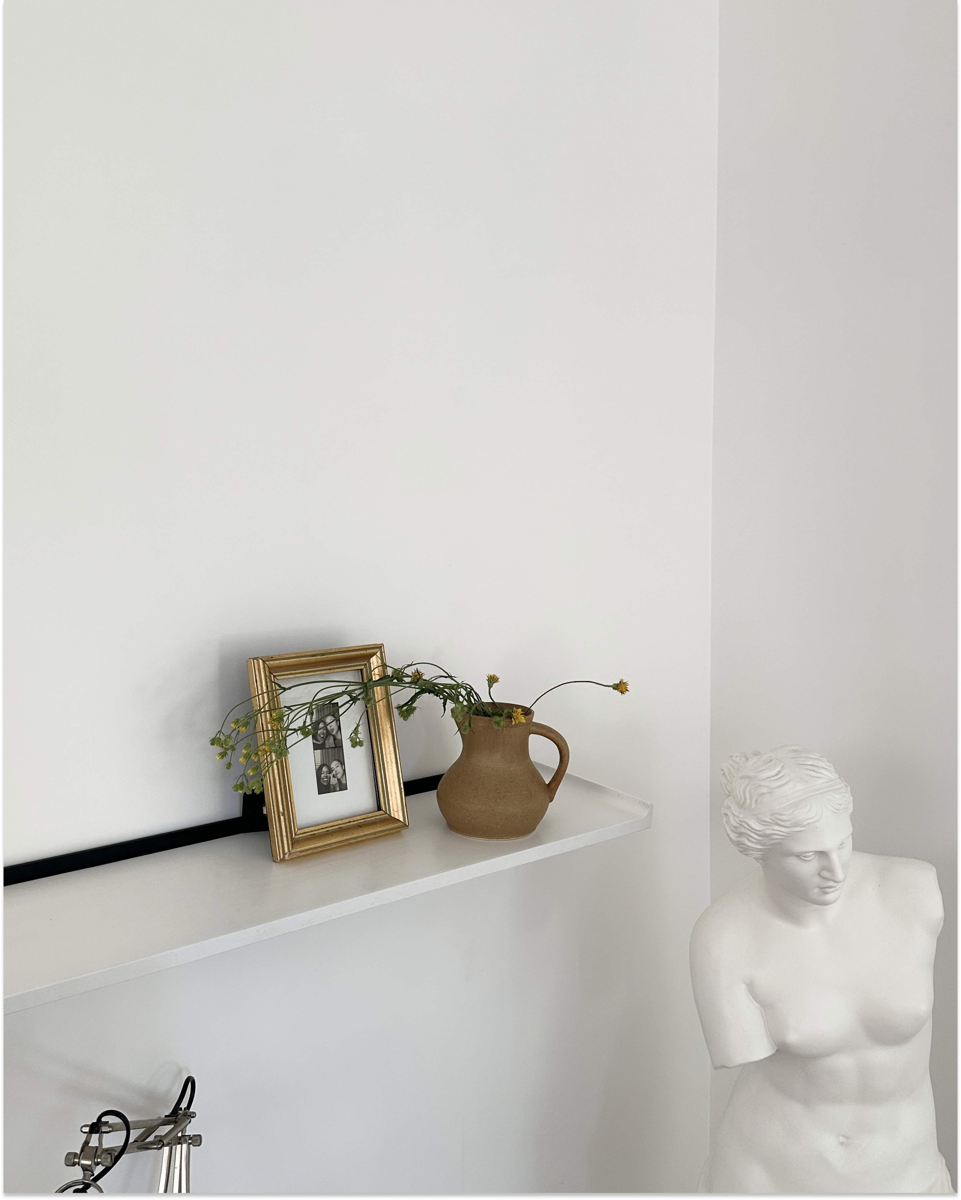 Grande etagere murale en bois massif 90cm blanche - Collection NOTES