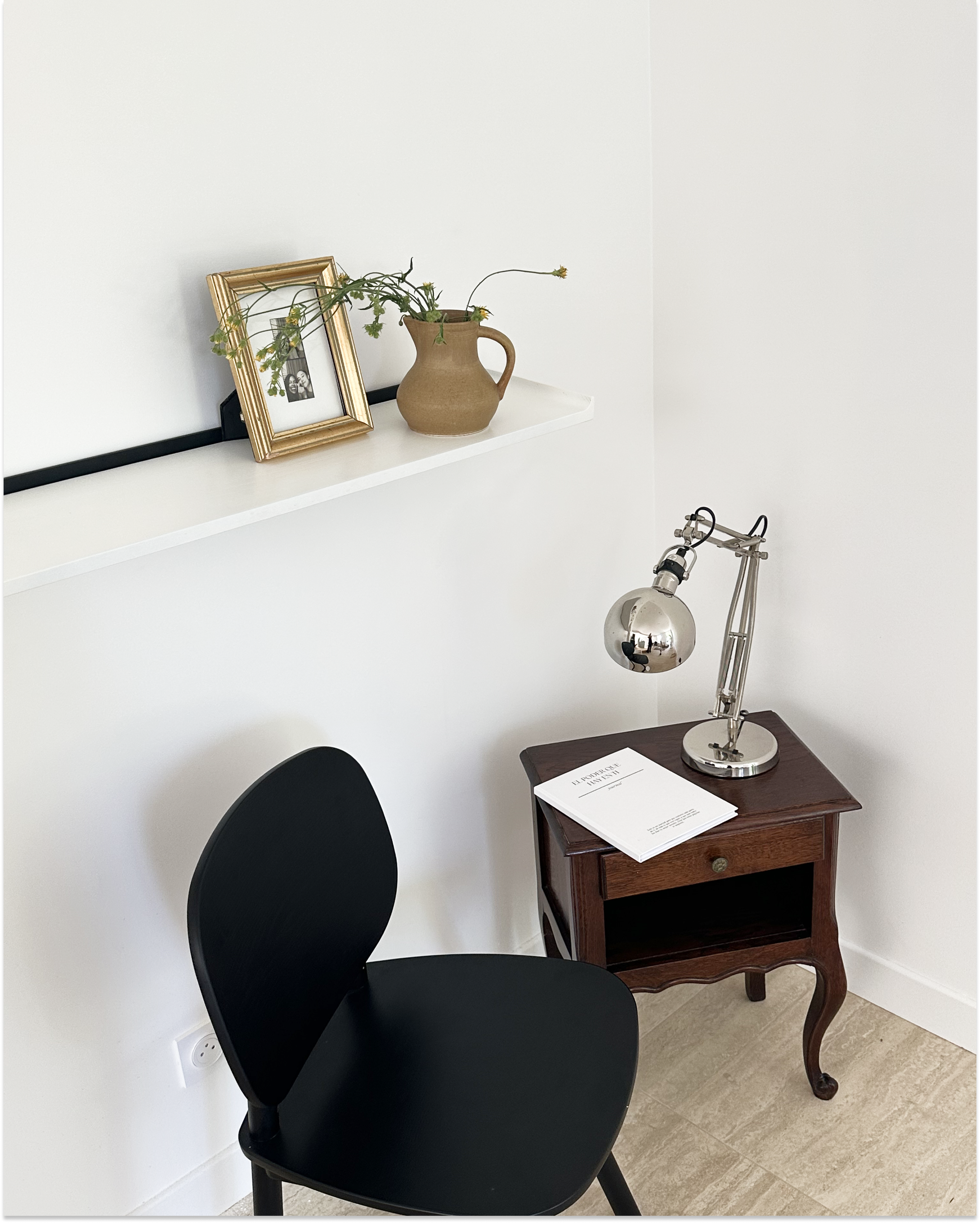 Petite etagere murale en bois 30cm blanche - Collection NOTES