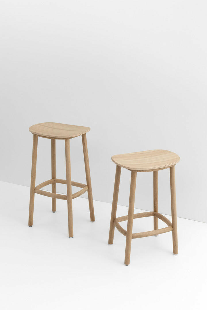 PADDLE designer wooden high stool