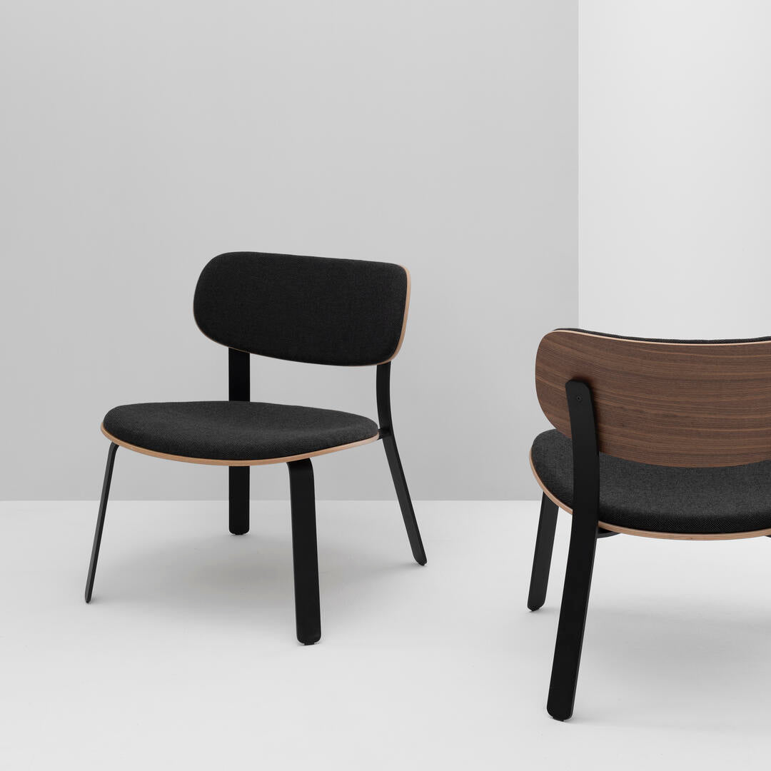 SPRINGBACK wooden and fabric armchair